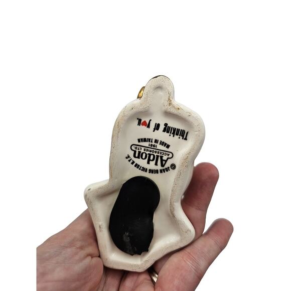 Vintage 1990s Aldon Porcelain Unicorn Figurine Gold Cream Cartoon Face Joan Berg - Picture 5 of 6